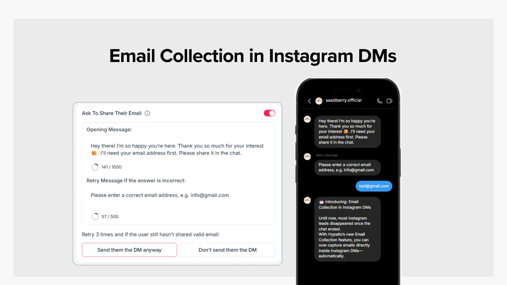 Email Collection in Instagram DMs