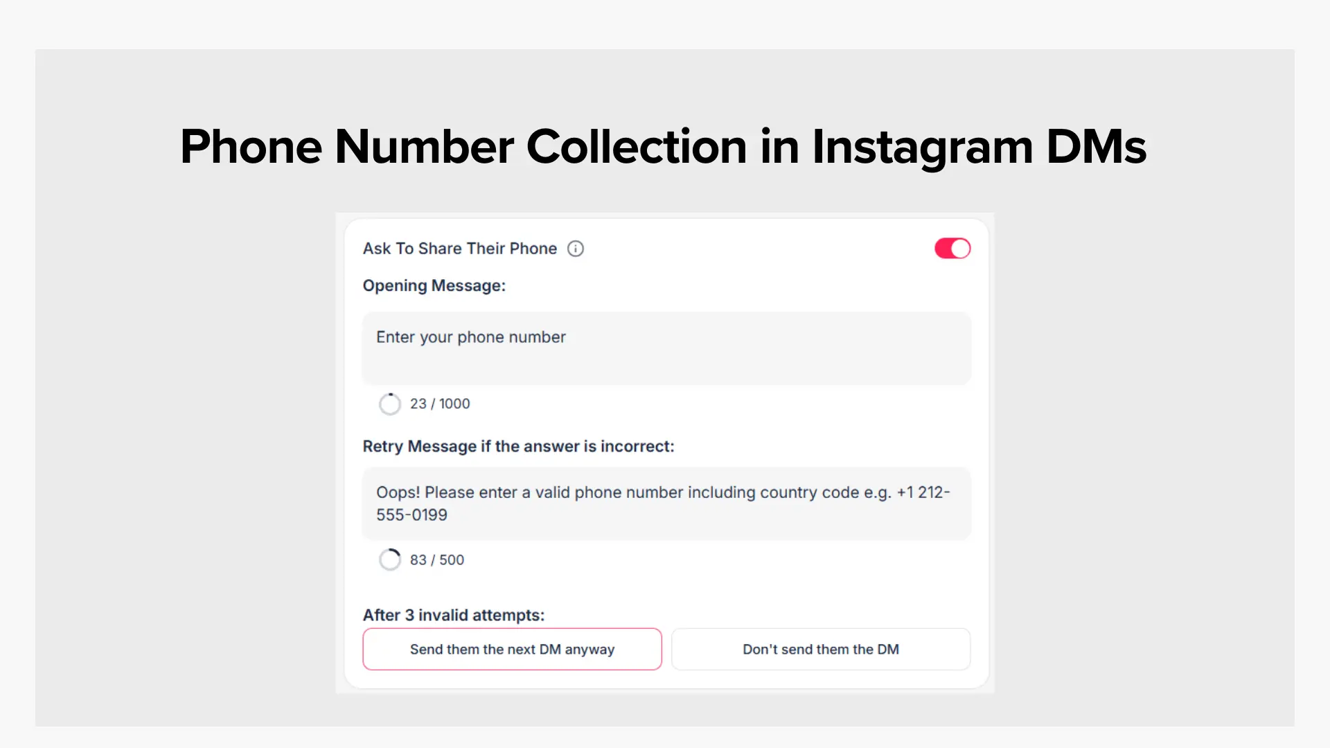 Phone Number Collection in Instagram DMs